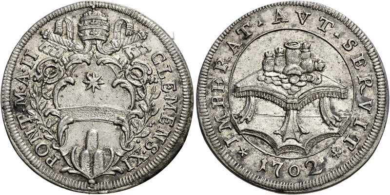 Roma. Clemente XI (Gianfrancesco Albani), 1700-1721 

Testone anno II/1702, AR...