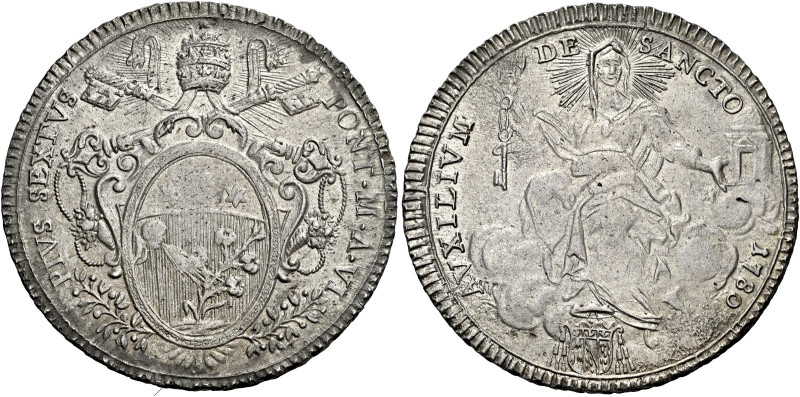 Roma. Pio VI (Giovanni Angelo Braschi), 1775-1799 

Scudo romano anno VI/1780,...