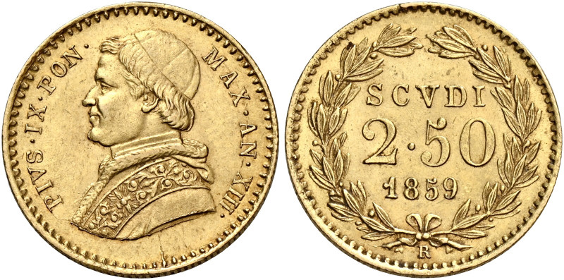 Roma. Pio IX (Giovanni Maria Mastai Ferretti), 1846-1878 

Da 2,50 scudi roman...
