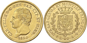 Savoia. Carlo Felice, 1821-1831 

Da 80 lire 1830 Genova, AV. Pagani 35. MIR 1032m. Friedberg 1133.
q.Spl