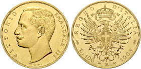 Savoia. Vittorio Emanuele III re d'Italia, 1900-1946 

Da 100 lire 1903, AV. Pagani 638. MIR 1114a. Friedberg 22.
Molto rara. q.Fdc

In slab NGC ...