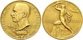 Savoia. Vittorio Emanuele III re d'Italia, 1900-1946 

Da 100 lire 1925, AV. Pagani 645. MIR 1117a. Friedberg 32.
Rara. q.Fdc

In slab NGC PF 63 ...