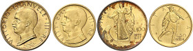Savoia. Vittorio Emanuele III re d'Italia, 1900-1946 

Da 100 e 50 lire 1932/X, AV. Pagani 648, 659. MIR 1118c, 1123c. Friedberg 33, 34.
q.Fdc / Fd...
