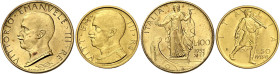 Savoia. Vittorio Emanuele III re d'Italia, 1900-1946 

Da 100 e 50 lire 1933/XI, AV. Pagani 649, 660. MIR 1118d, 1123d. Friedberg 33, 34.
Rare. q.F...