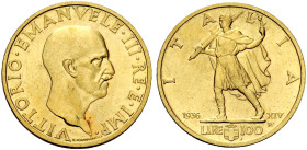 Savoia. Vittorio Emanuele III re d'Italia, 1900-1946 

Da 100 lire 1936/XIV, AV. Pagani 650. MIR 1119a. Friedberg 35.
Molto rara. q.Fdc

Ex asta ...