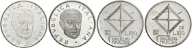 Savoia. Repubblica Italiana, dal 1946. Monetazione in lire, 1946-2001.

Da 100 lire 1974 Prova, AR. Da 100 lire 1974, AC. Centenario della nascita d...