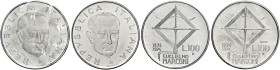 Savoia. Repubblica Italiana, dal 1946. Monetazione in lire, 1946-2001.

Da 100 lire 1974 Prova, AC. Da 100 lire 1974, AC. Centenario della nascita d...