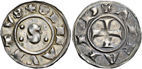 Siena. Repubblica, 1180-1390 

Grosso dopo il 1250, AR 1,58 g. SENA VETVS Nel campo, S accostata da quattro globetti. Rv. ALFA ET ω Croce patente. M...