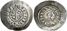 Venezia. Enrico IV o V di Franconia, 1056-1125 

Denaro scodellato, AR 0,69 g. Croce patente accantonata da quattro globetti. Rv. Busto di S. Marco,...