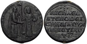 ⬧ Venezia. Michele Steno, 1400-1413

Bolla, Pb 61,58 g. Ø 44,7 mm. MIChAEL STENO DVX – S MARCVS Il doge stante, di tre quarti, tiene con la mano d. ...