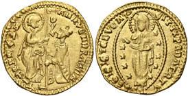 Venezia. Andrea Vendramin, 1476-1478 

Ducato, AV 3,49 g. ANDREAS.VENDRAMINVS – S M VENETI S. Marco nimbato, stante a s., porge il vessillo al doge ...