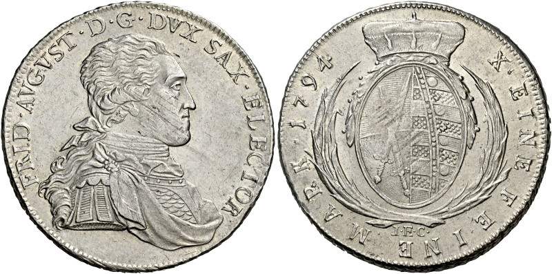 Germania. Sassonia. Federico Augusto I, 1763-1806 

Tallero 1794 Dresda, AR 27...