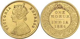 India. Impero Britannico. Vittoria, 1837-1901.

Mohur 1884. Calcutta. Friedberg 1604.
Colpetti sul bordo, altrimenti q.Spl