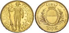 Svizzera. Confederazione, 1848- 

Da 100 franchi 1934 Berna. Tiri Federali Friburgo. Friedberg 505.
Rara. q.Fdc

In slab NGC UNC Details – REV Cl...