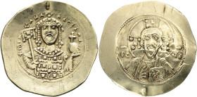 MICHAEL VII, Ducas. 1071-1078. EL Histamenon Nomisma , Constantinople mint.Obv.:Christ enthroned facing , Rev.: Crowned facing bust of Michael, holdin...