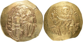 Late Byzantine coins, Michael VIII. Ducas Angelus Comnenus Palaeologus. Hyperpyron. 1261-1282 AD. Constantinople. (Sear-2242). Anv.: Half-length figur...