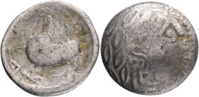 Celts in Eastern Europe AR Tetradrachm. Schnabelpferd Type. Mint in the northern Carpathian region, circa 2nd century BC. Celticised, laureate and bea...