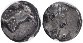 CARIA, Kasolaba AR Hemiobol. Circa 420-400 BC. Head of ram left / Youthful male head right. Konuk, Kasolaba 5; Troxell 9A; SNG Keckman 866-882. Silver...