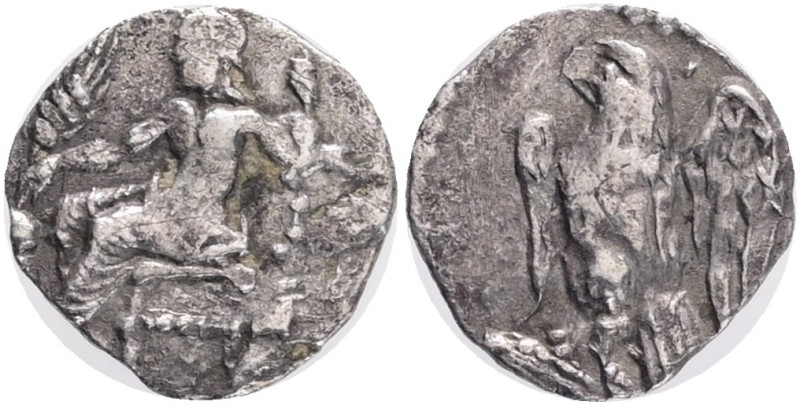 CILICIA.Uncertain.(4th century BC).Obol.Obv : Eagle standing left on Plow.Rev : ...