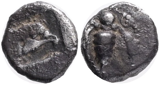 Ionia, Ephesos, c. 500-420 BC. AR Tetartemorion (7mm, 0.19g, 2h). Bee with sligh...