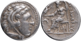KINGS of MACEDON. Alexander III. The Great.(336-323 BC). AR Drachm ,Miletus mint. Obv: Head of Heracles right, wearing lion skin headdress, paws tied ...