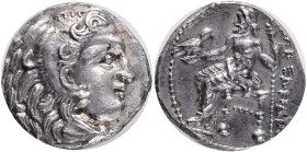 KINGS of MACEDON. temp. Philip III – Lysimachos. Circa 323-280 BC. AR Drachm, Obv: Head of Herakles right, wearing lion skin,Rev: AΛEΞANΔPOY, Zeus sea...