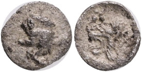 Mysia. Kyzikos. Tetartemorion. 450-400 BC. (Sng France-375). Obv.: Forepart of boar left. Rev.: Head of roaring lion left with star above all within i...