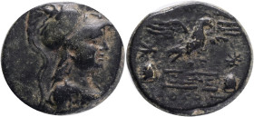 Phrygia. Apameia. ΚΩΚΟΣ (Kokos), magistrate circa 100-50 BC. Bronze Æ .Obv.: Bust of Athena to right, wearing crested Corinthian helmet and aegis.Rev....