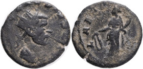 Claudius II Gothicus 268-270 AD, Æ Antoninianus. Siscia, Obv.: [I]MP CLAVDIVS AVG, radiate and cuirassed bust to right. Rev.: [LAETITIA] AVG, Laetitia...