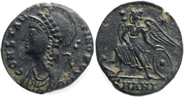Constantine I. Antioch Follis AD 330-333 Æ Obc.: CONSTANTINOPOLIS, bust of Constantinopolis left, wearing laureate and crested helmet, necklace and or...