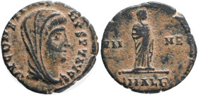 Constantine I. +337. Divus Flavius Valerius Constantinus Restitution by Constantine II , AE Follis Egypt Alexandria, AD. 347-348 Wide, full flan on an...