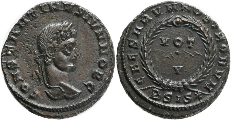 CONSTANTINE I. 307-337 AD. Æ Follis (19mm, 3.83 g, 7h). Lugdunum (Lyon) mint, 1s...