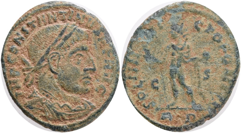 CONSTANTINE I. 307-337 AD. Æ Follis .Obv.: CONSTANTINVS P F AVG, laureate and cu...