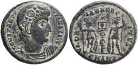 CONSTANTINE I. 307-337 AD. Æ Follis,Antioch mint.Obv.: CONSTANTI NVS MAX AVG, laureate (with rosettes), draped and cuirassed bust right. Rev.: GLORIA ...