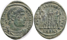 CONSTANTINE I. 307-337 AD. Æ Follis,Antioch mint.Obv.: CONSTANTI NVS MAX AVG, laureate (with rosettes), draped and cuirassed bust right. Rev.: GLORIA ...