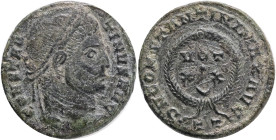 CONSTANTINE I. 307-337 AD. Æ Follis,Ticinum mint,Obv.: CONSTA-NTINVS AVG; Laureate head right . Rev.:D N CONSTANTINI MAX AVG VOT/X•X/(crescent) within...