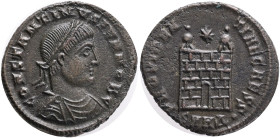 CONSTANTINUS II, 324-337 AD. Æ Follis Arles mint. Struck 324-325 , AD. FL IVL CONSTANTIVS NOB C, laureate and draped bust right, seen from behind / PR...