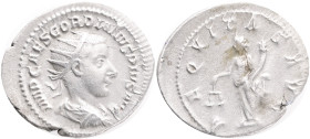 GORDIAN III. 238-244 AD., AR Antoninianus. Antioch, AD 242-243.Obv.:IMP GORDIANVS PIVS FEL AVG, radiate, draped and cuirassed bust right, Rev.: FORTVN...