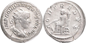 GORDIAN III. 238-244 AD Antoninianus 238-244 AD Rome, Obv.:IMP GORDIANVS PIVS FEL AVG, radiate, draped and cuirassed bust right Rev.: FORT REDVX, Fort...