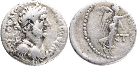 Hadrian. Cappadocia. Hemidrachm. RY 4=119/20 AD. Caesaraea-Eusebia. (RPC-III 3075). (Sydenham-Caesarea 256). Anv.: AYTO KAIC TPAI AΔPIANOC CЄBACT, lau...