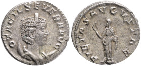 Otacilia Severa Augusta, 244-249 AD. AR, Antoninianus Obv: OTACIL SEVERA AVG. Bust of Otacilia Severa, diademed, draped, on crescent, right. REV: PIET...