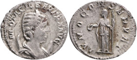 Otacilia Severa Augusta, 244-249 AD. Antoninianus , Rome (?), 246-247. M OTACIL SEVERA AVG Diademed and draped bust of Otacilia Severa set to right on...