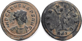 Probus AE Antoninianus, Probus (276-282 AD). AE silvered Antoninianus , Obv. IMP PROBVS P F AVG, radiate and cuirassed bust rightRev. PAX AVGVSTI, Pax...