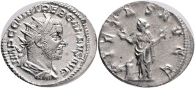 Trebonianus Gallus 251-253 AD. AR Antoninianus . Rome,Obv.: IMP C C VIB TREB GALLVS AVG Radiate, draped and cuirassed bust of Trebonianus Gallus to ri...