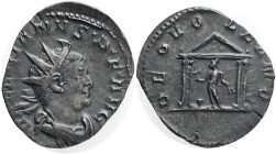 VALERIAN I. 253-60, Antoninian 258 Gaul Lugdunum, Deo Valkano, RIC#5 Billon Ag. 2,29g irregular, mint Lugdunum (modern Lyon France) patina
UNC-
