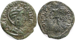 Roman Provincial Thrace, Deultum. Tranquillina, c. AD 241–244. AE. Obv.: SAB TRANQVILLINA AVG; diademed and draped bust of Tranquillina, right,Rev.:CO...
