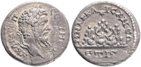ROMAN PROVINCIAL. CAPPADOCIA, CAESAREA-EUSEBIA. Septimius Severus. Silver Drachm, dated RY 16 = AD 207/8. Obv: AY KAI Λ CЄΠ CЄOYHPOC, laureate head ri...