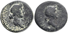 MYSIA. Pergamum. Livia & Julia (Wife and Daughter of Augustus).(Circa 10-2 BC). Charinos, grammateus.Obv: ΛIBIAN HPAN XAPINOΣ.Draped bust of Livia (as...