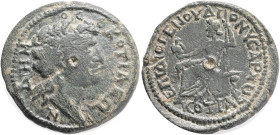 PHRYGIA. Cotiaeum. Pseudo-autonomous. Time of Valerian and Gallienus (253-268). Ae. Diogenes, son of Dionysus, archon .Obv: ΔΗΜΟC ΚΟΤΙΑEΩΝ.Diademed he...