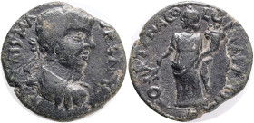 PISIDIA.Antioch.Caracalla.(198-217).Ae.Obv : IMP CAES M AVP ANTONINVS.Laureate head of Caracalla, right.Rev : ANTIOCHENI COL CAE.Tyche-Fortuna standin...